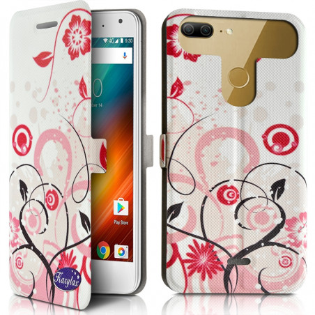 Etui Coque à Rabat et Porte Carte motif SC04 pour Wiko Rainbow 4G + Film de Protection