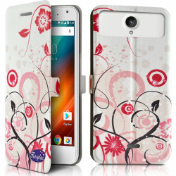 Etui Coque à Rabat et Porte Carte motif SC04 pour Wiko Rainbow 4G + Film de Protection