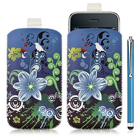 Housse coque étui pochette pour Apple Iphone 3G/3GS avec motif HF09 + Stylet luxe