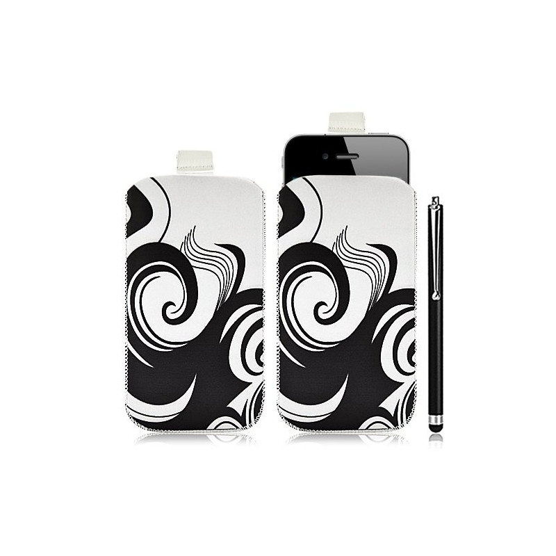 Housse coque étui pochette pour Apple Iphone 4/4S avec motif HF04 + Stylet luxe
