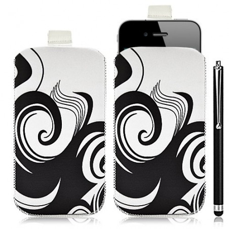 Housse coque étui pochette pour Apple Iphone 4/4S avec motif HF04 + Stylet luxe