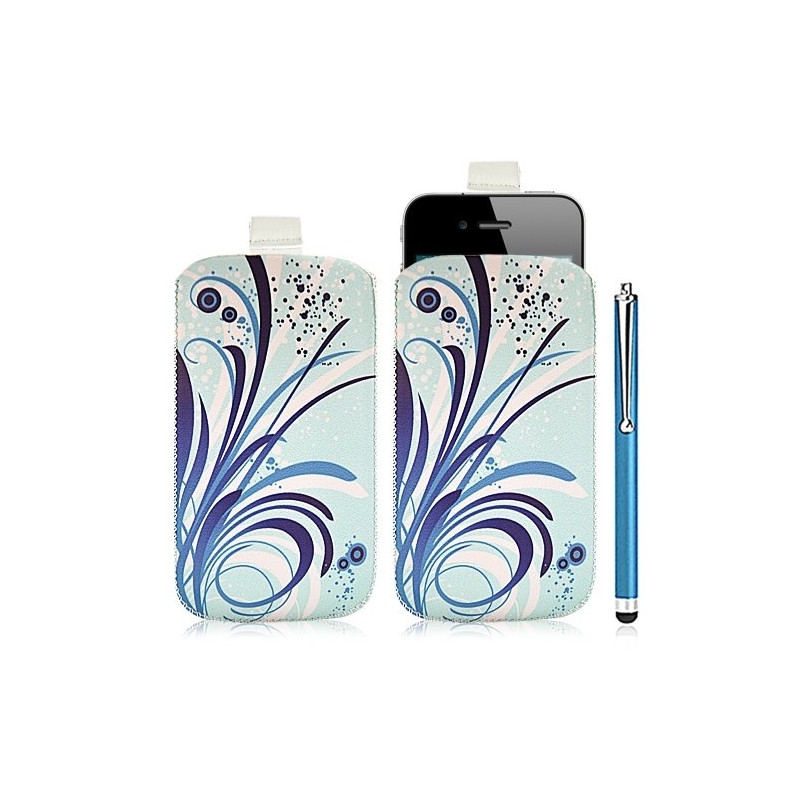 Housse coque étui pochette pour Apple Iphone 4/4S avec motif HF08 + Stylet luxe