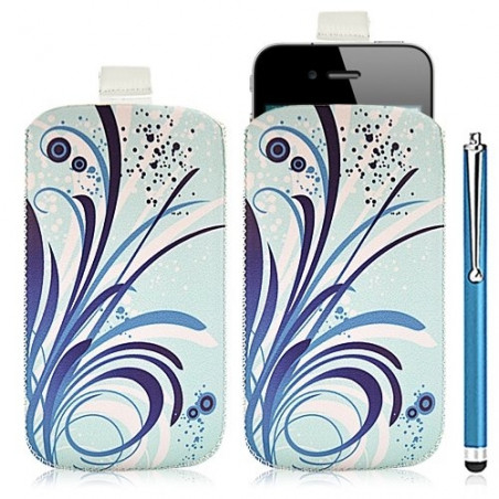 Housse coque étui pochette pour Apple Iphone 4/4S avec motif HF08 + Stylet luxe