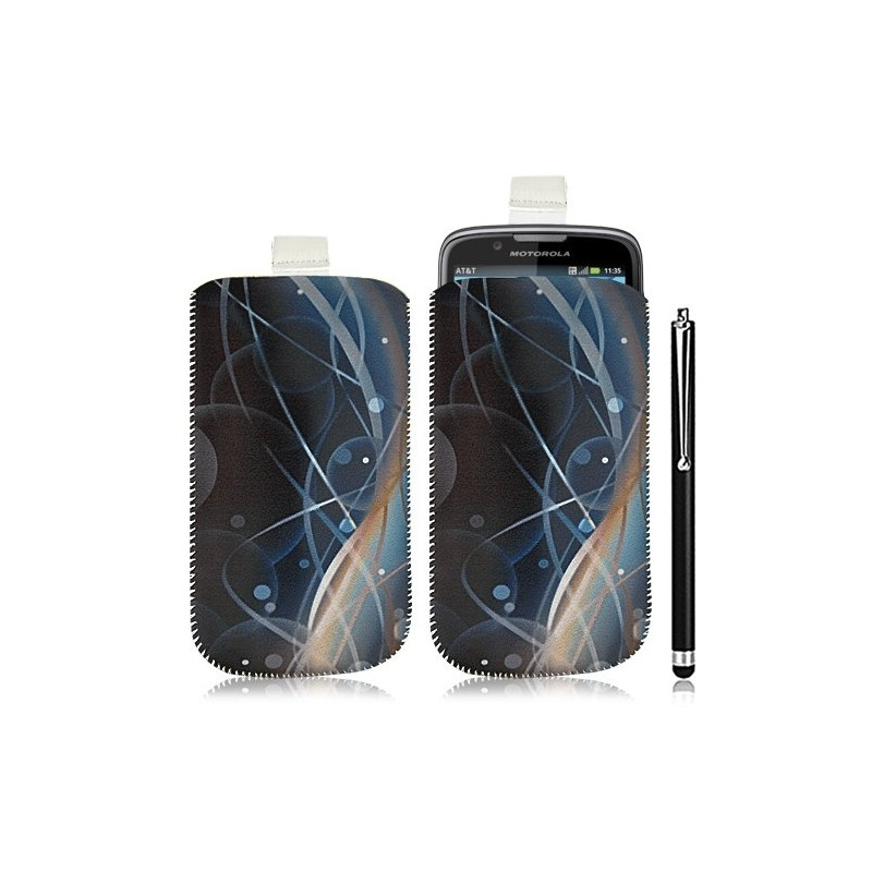 Housse coque étui pochette pour Motorola Atrix avec motif HF10 + Stylet luxe