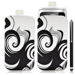 Housse coque étui pochette pour Nokia E7 avec motif HF04+ stylet luxe