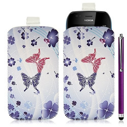 Housse coque étui pochette pour Nokia Lumia 710 avec motif HF06+ stylet luxe