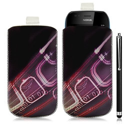 Housse coque étui pochette pour Nokia Lumia 710 avec motif HF07+ stylet luxe