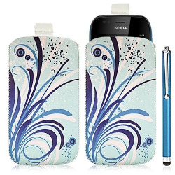 Housse coque étui pochette pour Nokia Lumia 710 avec motif HF08+ stylet luxe