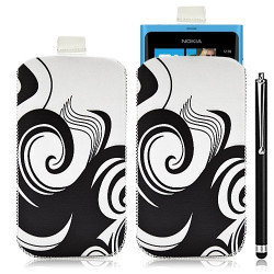 Housse coque étui pochette pour Nokia Lumia 800 avec motif HF04+ stylet luxe