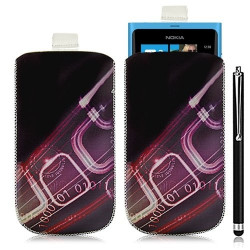 Housse coque étui pochette pour Nokia Lumia 800 avec motif HF07+ stylet luxe