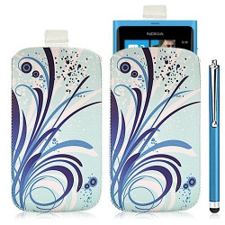 Housse coque étui pochette pour Nokia Lumia 800 avec motif HF08+ stylet luxe