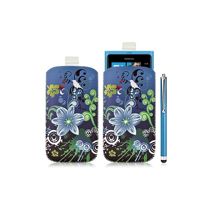 Housse coque étui pochette pour Nokia Lumia 800 avec motif HF09+ stylet luxe