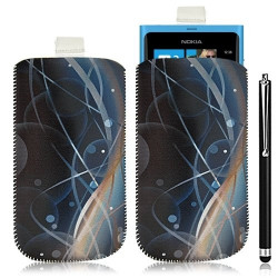 Housse coque étui pochette pour Nokia Lumia 800 avec motif HF10+ stylet luxe