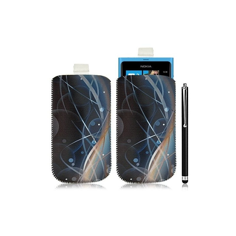 Housse coque étui pochette pour Nokia Lumia 800 avec motif HF10+ stylet luxe