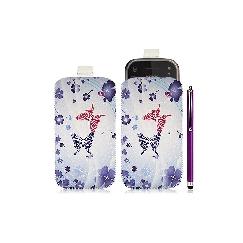 Housse coque étui pochette pour Nokia N97 avec motif HF06+ stylet luxe