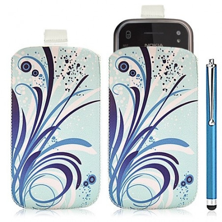 Housse coque étui pochette pour Nokia N97 avec motif HF08+ stylet luxe