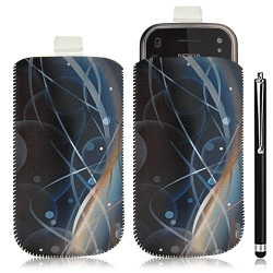 Housse coque étui pochette pour Nokia N97 avec motif HF10+ stylet luxe