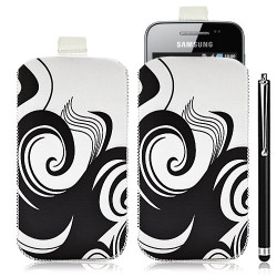 Housse coque étui pochette pour Samsung Galaxy Ace S5830 avec motif HF04+ stylet luxe