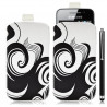 Housse coque étui pochette pour Samsung Galaxy Ace S5830 avec motif HF04+ stylet luxe