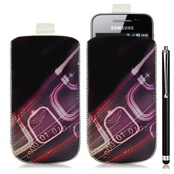 Housse coque étui pochette pour Samsung Galaxy Ace S5830 avec motif HF07+ stylet luxe