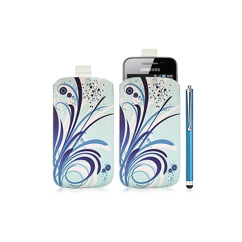 Housse coque étui pochette pour Samsung Galaxy Ace S5830 avec motif HF08+ stylet luxe