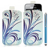 Housse coque étui pochette pour Samsung Galaxy Ace S5830 avec motif HF08+ stylet luxe