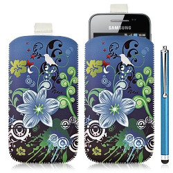 Housse coque étui pochette pour Samsung Galaxy Ace S5830 avec motif HF09+ stylet luxe