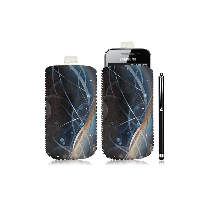 Housse coque étui pochette pour Samsung Galaxy Ace S5830 avec motif HF10+ stylet luxe