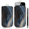 Housse coque étui pochette pour Samsung Galaxy Ace S5830 avec motif HF10+ stylet luxe