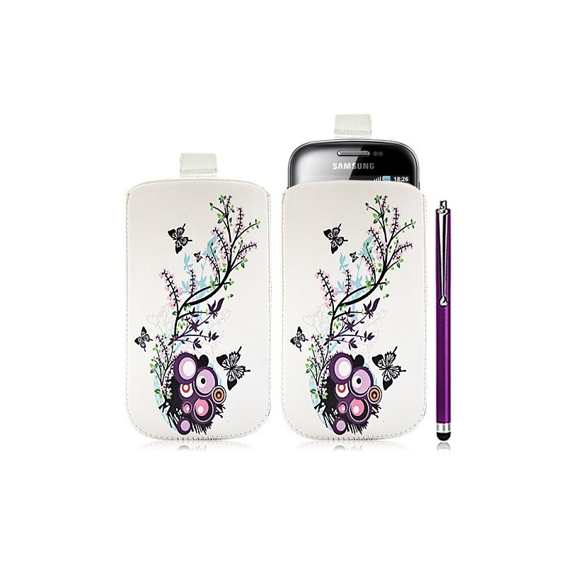 Housse coque étui pochette pour Samsung Galaxy Fit S5670 avec motif HF01 + stylet luxe