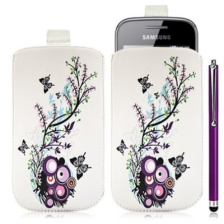 Housse coque étui pochette pour Samsung Galaxy Gio S5660 avec motif HF01 + stylet luxe