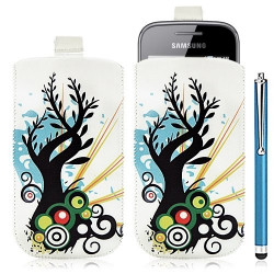 Housse coque étui pochette pour Samsung Galaxy Gio S5660 avec motif HF03+ stylet luxe