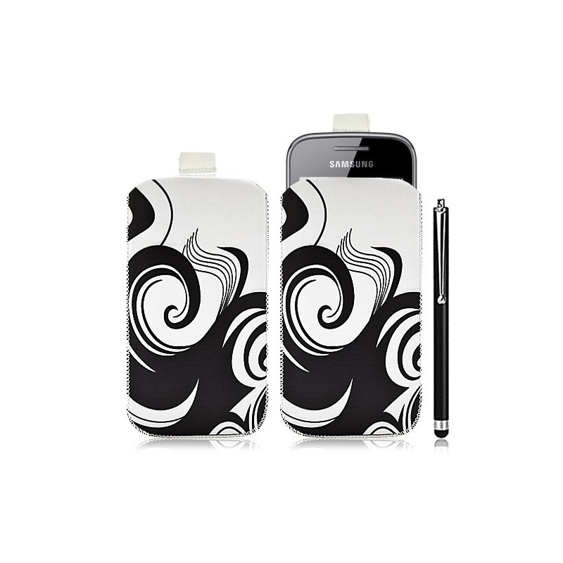 Housse coque étui pochette pour Samsung Galaxy Gio S5660 avec motif HF04+ stylet luxe