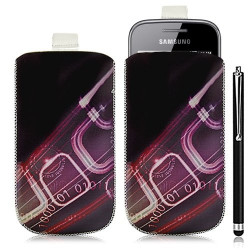 Housse coque étui pochette pour Samsung Galaxy Gio S5660 avec motif HF07+ stylet luxe