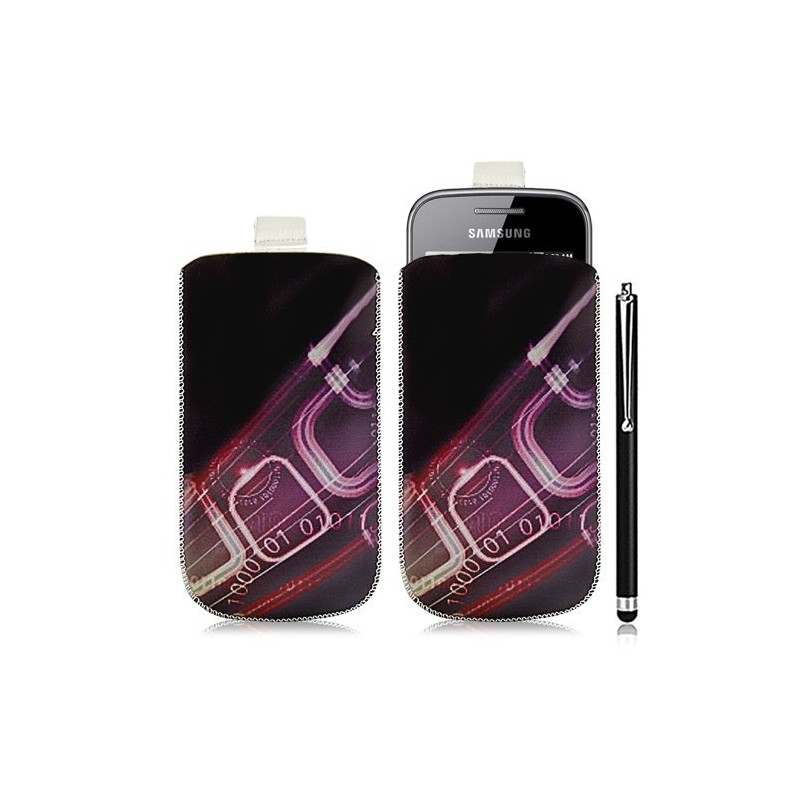 Housse coque étui pochette pour Samsung Galaxy Gio S5660 avec motif HF07+ stylet luxe