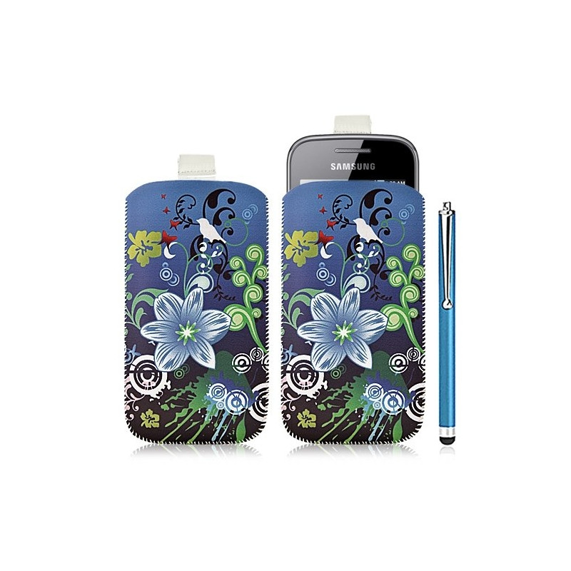 Housse coque étui pochette pour Samsung Galaxy Gio S5660 avec motif HF09+ stylet luxe