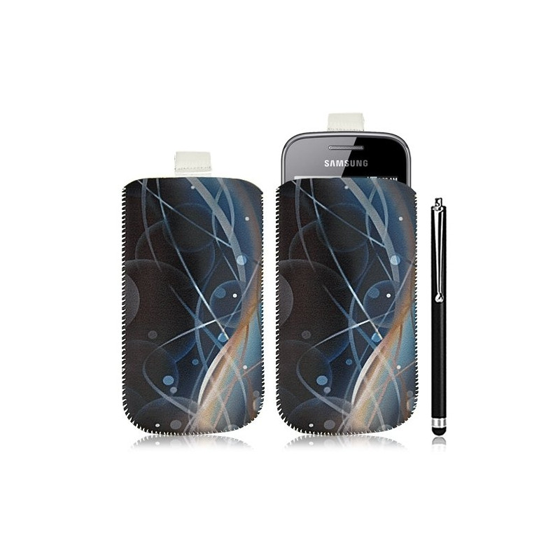 Housse coque étui pochette pour Samsung Galaxy Gio S5660 avec motif HF10+ stylet luxe