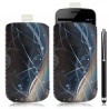 Housse coque étui pochette pour Samsung Galaxy Nexus avec motif HF10+ stylet luxe