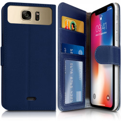 Etui Portefeuille Bleu (Ref.4-C) pour Smartphone Altice SX41
