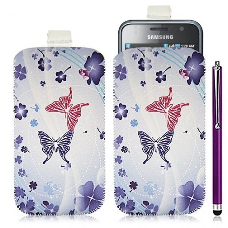 Housse coque étui pochette pour Samsung Galaxy S i9000 avec motif HF06+ stylet luxe