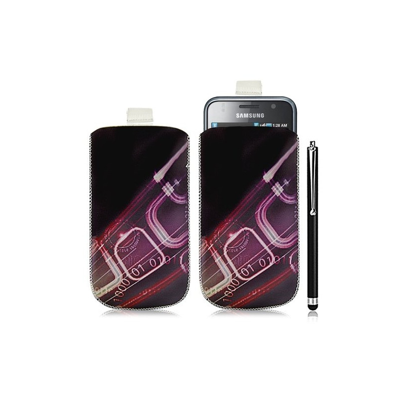 Housse coque étui pochette pour Samsung Galaxy S i9000 avec motif HF07+ stylet luxe