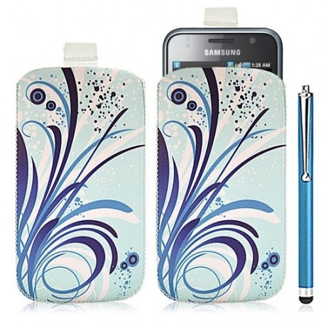 Housse coque étui pochette pour Samsung Galaxy S i9000 avec motif HF08+ stylet luxe