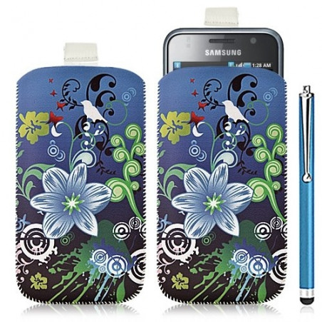 Housse coque étui pochette pour Samsung Galaxy S i9000 avec motif HF09+ stylet luxe