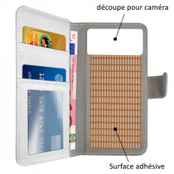 Coque Housse Etui avec Rabat Latéral Fonction Support pour Wiko Cink Slim couleur Blanc