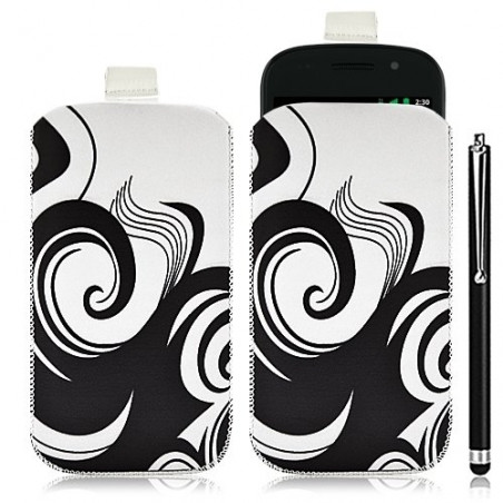 Housse coque étui pochette pour Samsung Google Nexus S i9020 avec motif HF04+ stylet luxe