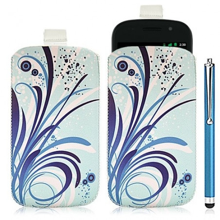 Housse coque étui pochette pour Samsung Google Nexus S i9020 avec motif HF08+ stylet luxe