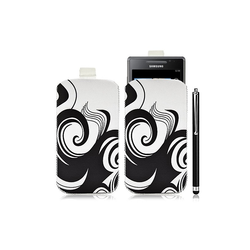 Housse coque étui pochette pour Samsung Omnia 7 i8700 avec motif HF04+ stylet luxe