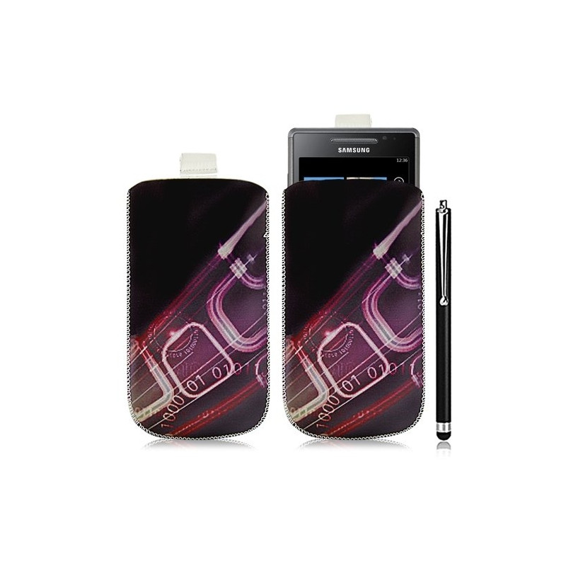 Housse coque étui pochette pour Samsung Omnia 7 i8700 avec motif HF07+ stylet luxe