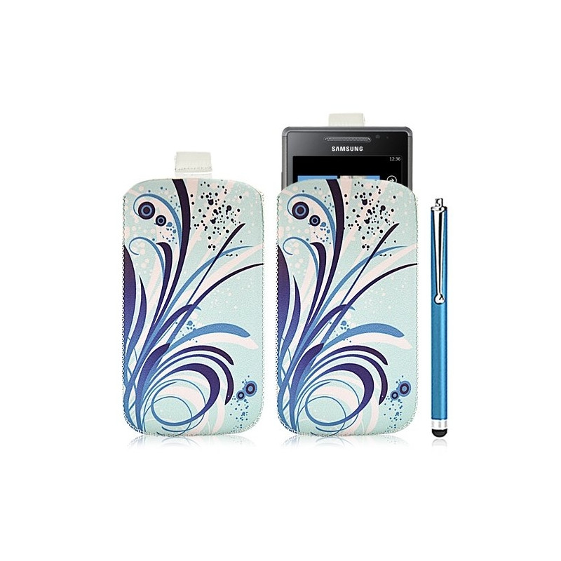 Housse coque étui pochette pour Samsung Omnia 7 i8700 avec motif HF08+ stylet luxe