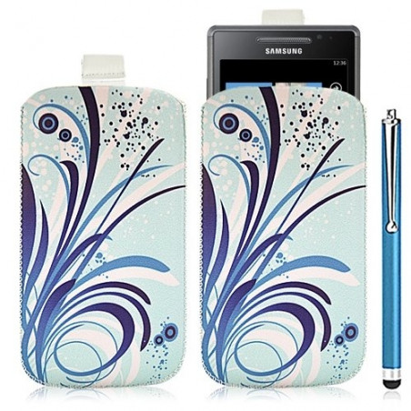 Housse coque étui pochette pour Samsung Omnia 7 i8700 avec motif HF08+ stylet luxe